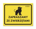 Znak informacyjny - Zapraszamy ze zwierzętami!