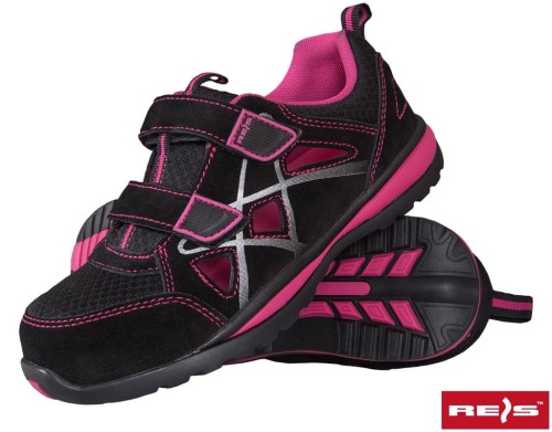 Sandały bezpieczne damskie REIS PIN-S SB FO SRA czarno-różowe