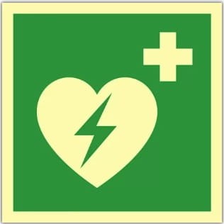 Znak ewakuacyjny - Defibrylator AED