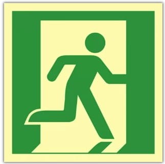Znak ewakuacyjny - Wyjście ewakuacyjne prawostronne PCV fotoluminescencyjny