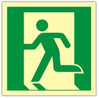 Znak ewakuacyjny - Wyjście ewakuacyjne lewostronne PCV fotoluminescencyjne